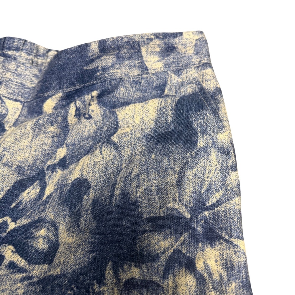 Chicos Blue White Floral Linen Pants Womens 0.5 Small Vacation Travel Beach - Picture 3 of 10